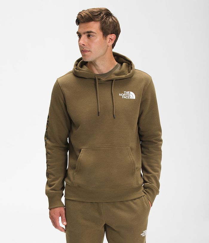 Sudadera Con Capucha The North Face Hombre Verde Oliva New Manga Hit 87650YXES